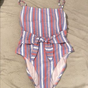 Striped One Piece Swimwear